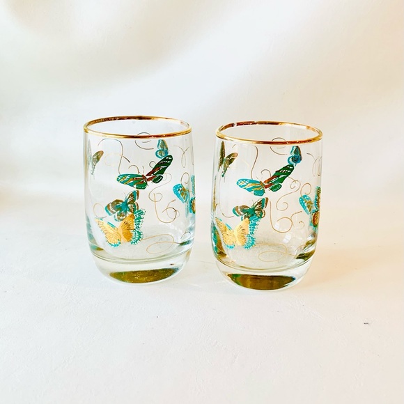 Other - Vintage Butterfly Glasses x 2